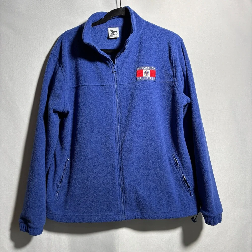 Adler Innsbruck Austria Fleece Jacket Blue Full Zip XL - Picture 1 of 8